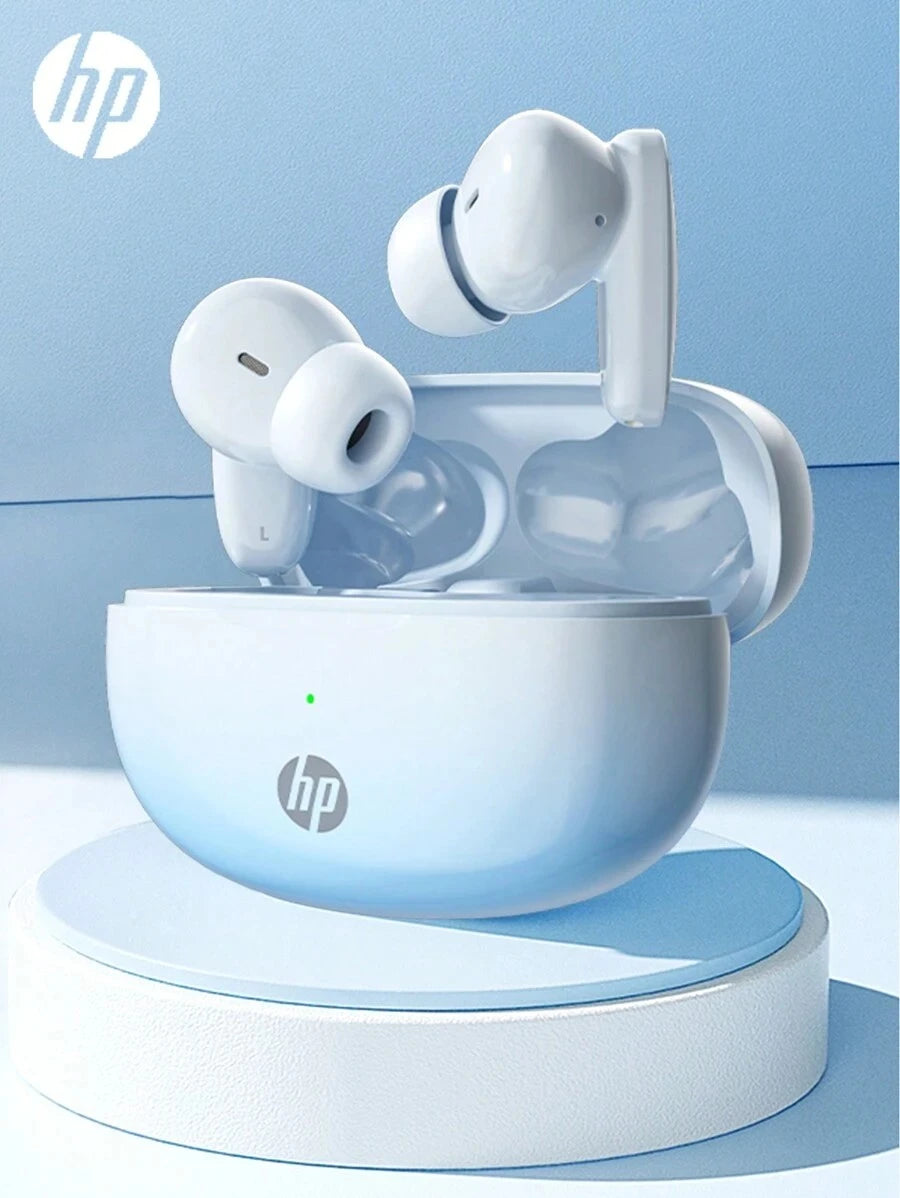 HP H10I Noise Cancelling Bluetooth Headphones 2025 New In-Ear Sports Ultra-Long Battery Life Wireless Official Authentic blue