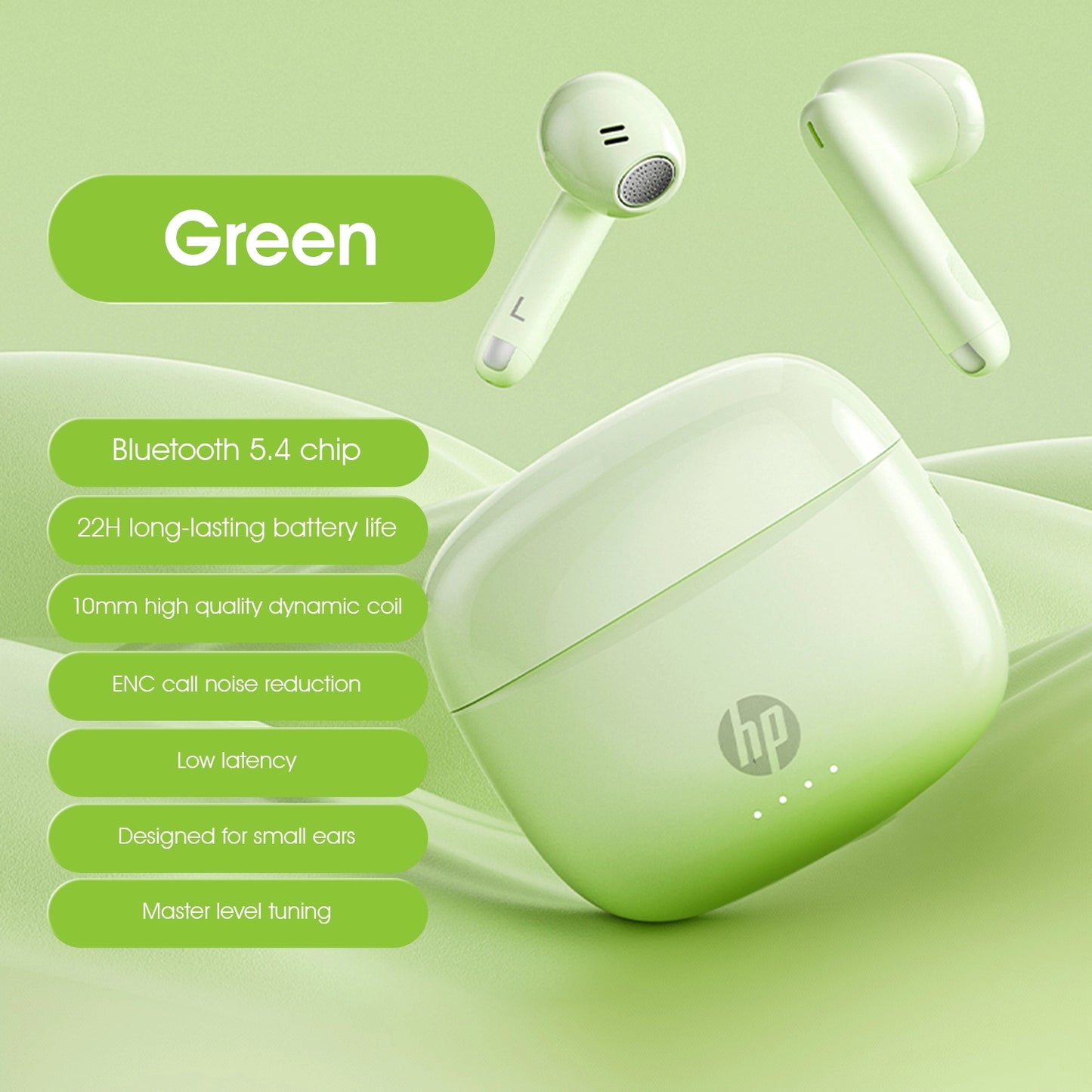 HP H10J Wireless Bluetooth Headphones 2025 New Model Ultra-Long Battery Life High Power Gradient Color grape green
