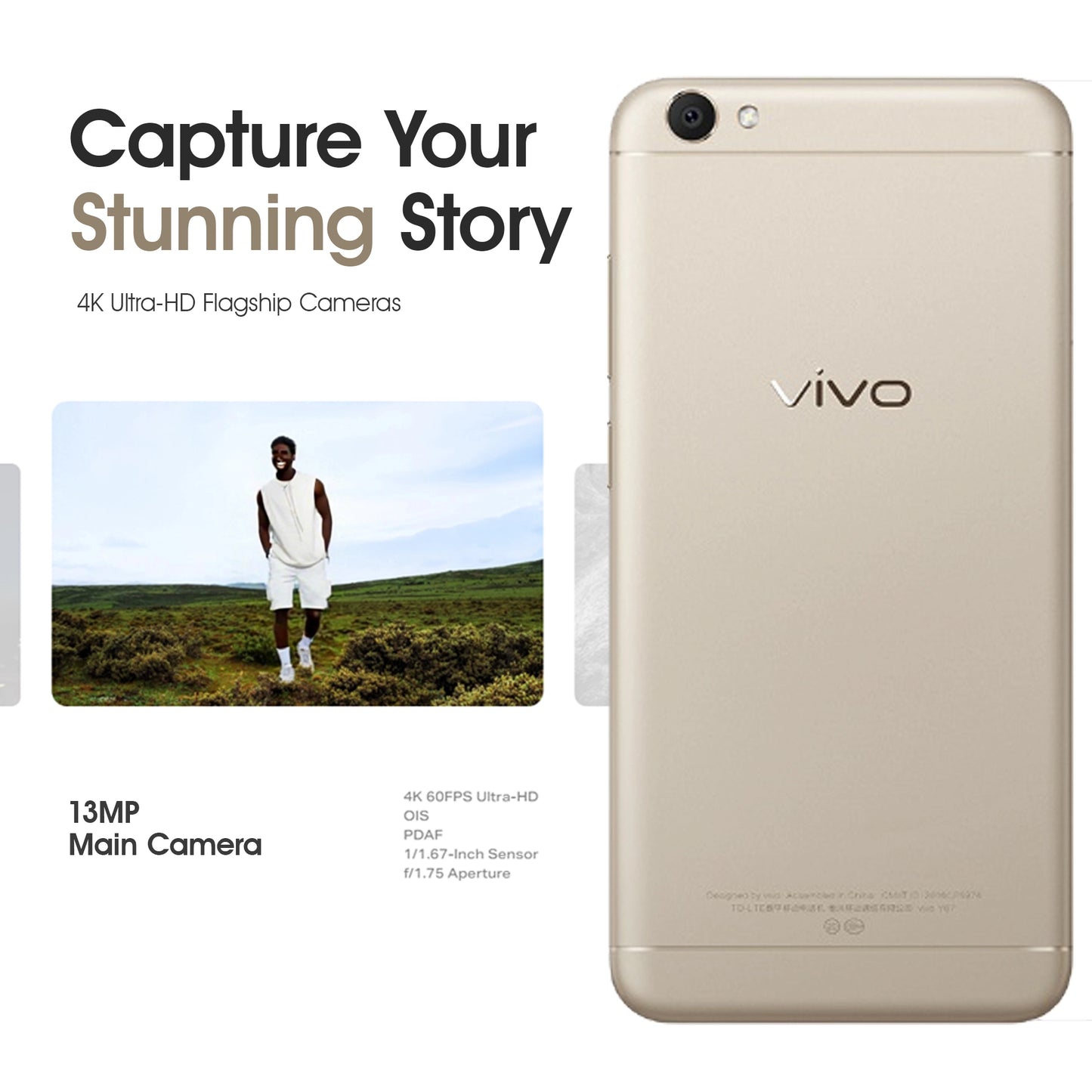Vivo Y67 Smartphone Gold , Jumia Express! 6GB RAM 128GB ROM, Dual SIM, 16MP Selfie Camera-COD
