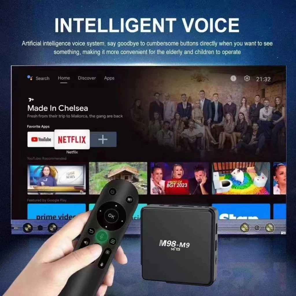 M98-M9 Android 12 TV Box - 8 + 128GB 4K 5G Home Video -COD