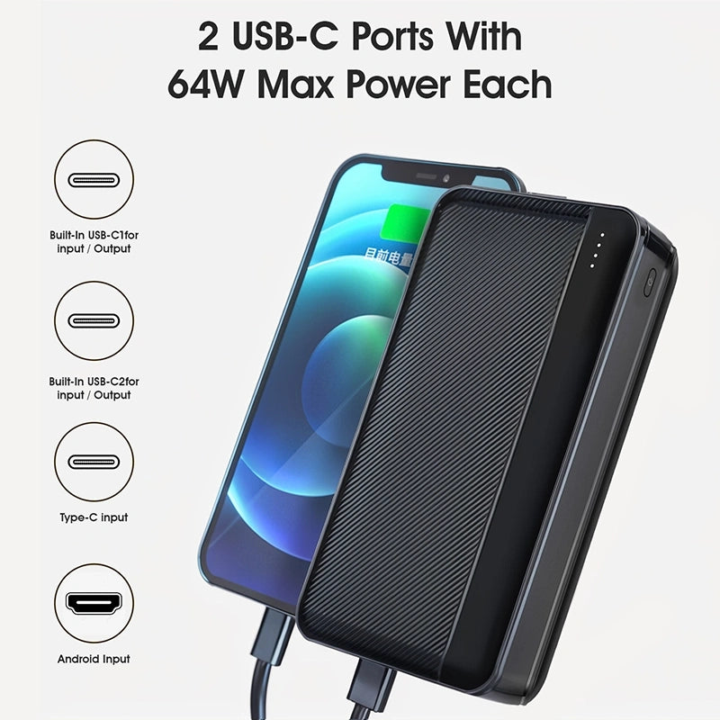 Easypie Power Bank 20000 mAh, Jumia Express! Ultra-Fast Portable Charger and LED Light is the perfect travel companion, - COD