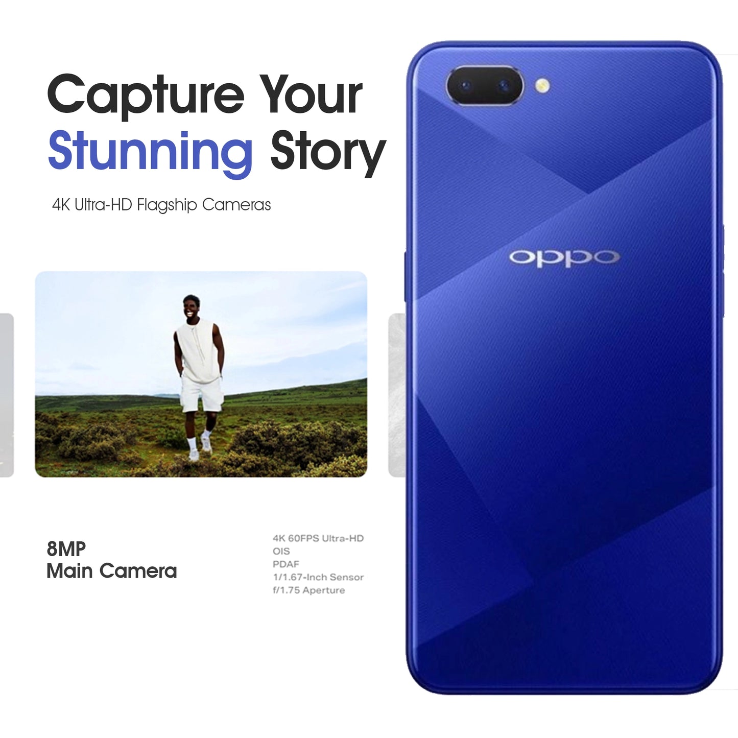 Oppo A3S Blue, Jumia Express! 4GB RAM+64GB ROM, Dual SIM, 6.5" HD display, 4230mAh battery.-COD