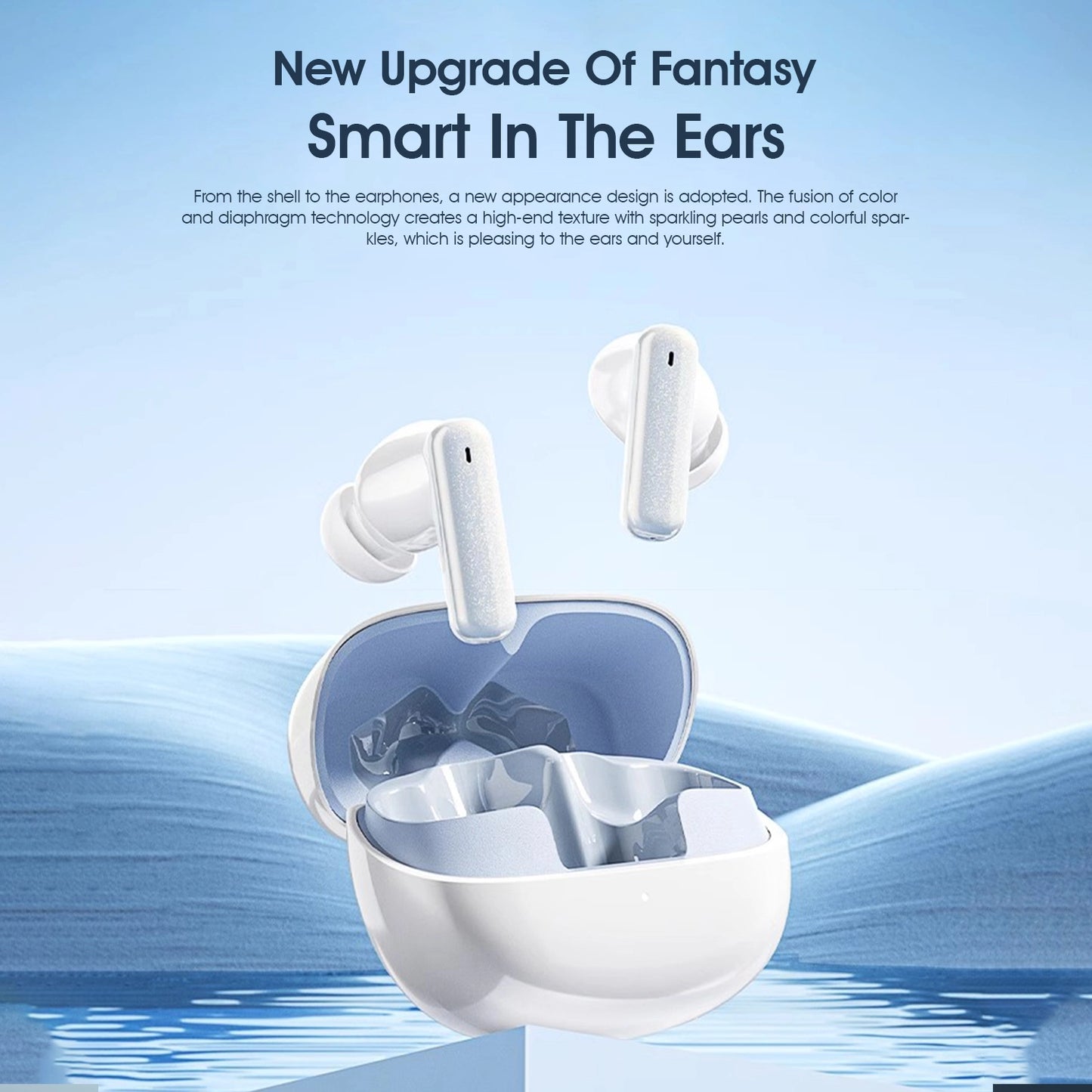 HP H23C Bluetooth True Wireless In-Ear Headphones for Xiaomi Phones (Long-Lasting Battery Life, Workplace, Music, and Sports) (Jinghu White)