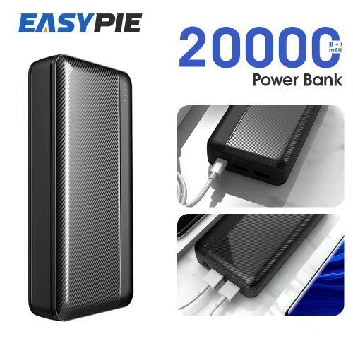 Easypie Power Bank 20000 mAh, Jumia Express! Ultra-Fast Portable Charger and LED Light is the perfect travel companion, - COD